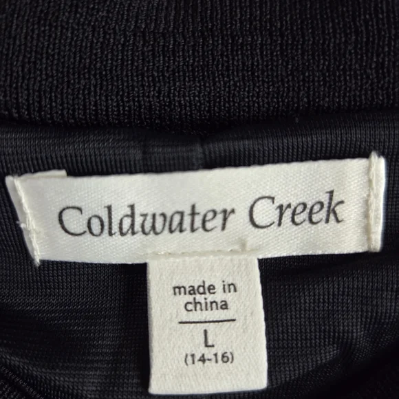 Coldwater Creek Black A-Line Midi Skirt with Embellished Pleats - Picture 6 of 8